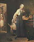 Jean Baptiste Simeon Chardin Famous Paintings - Return from the Market